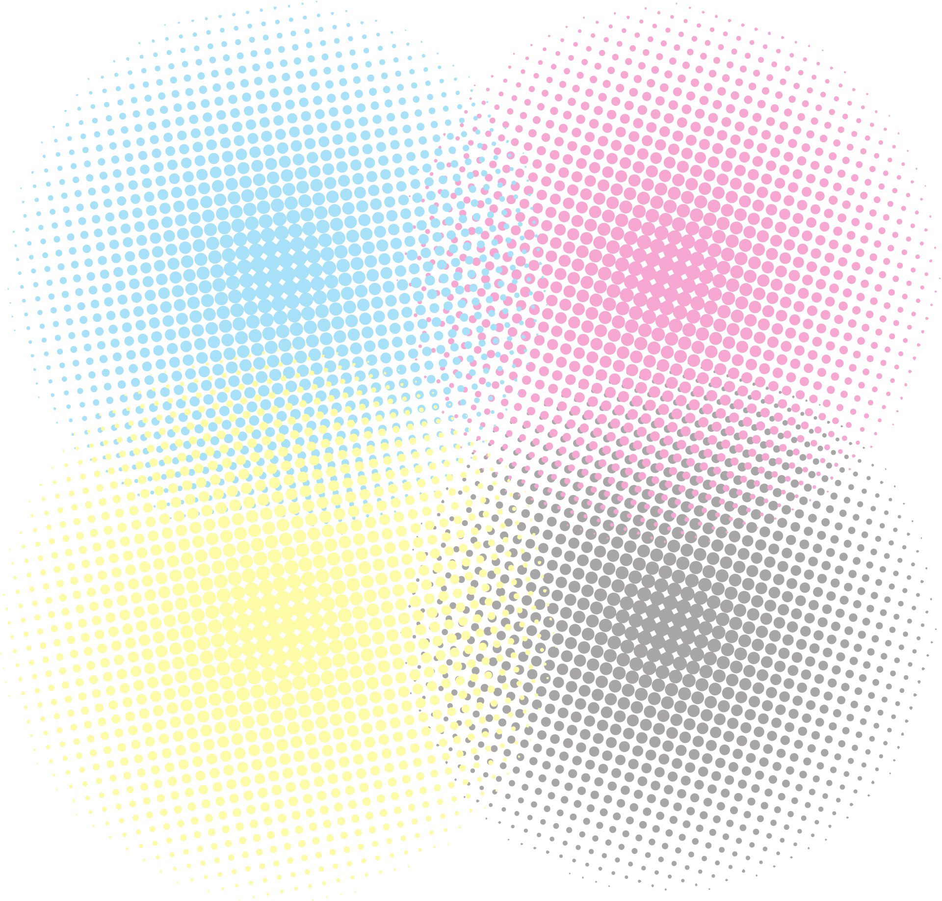 Tasteful CMYK dots as a background
